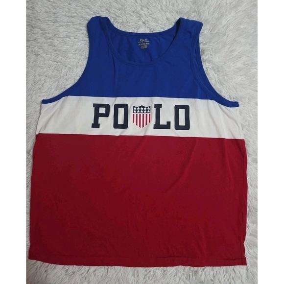 Polo Ralph Lauren Kswiss Shield 2XLT Big & Tall Sleeveless Tank Top Muscle Shirt